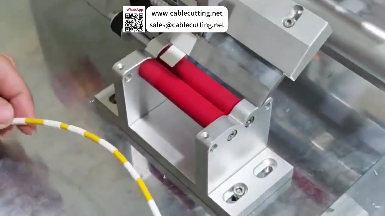 桌上型電線滾壓貼標機 快速精準線纜纏繞標籤貼合設備